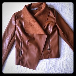 Brown faux-leather jacket